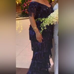 Elegant Purple Sequin Dress